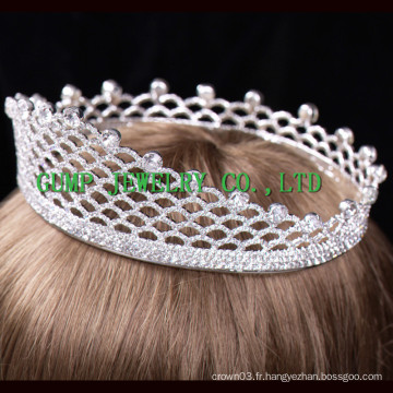 2016 Vente en gros Métal couronne en forme de strass Tiara